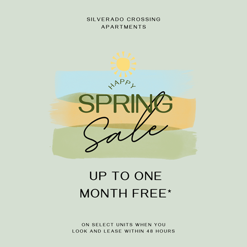 a spring sale flyer template with yellow and green strokes